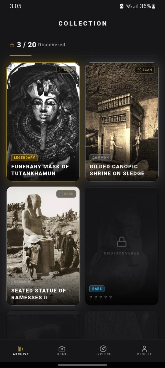 Collection screen